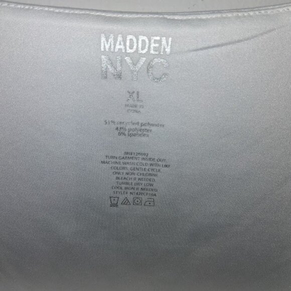 Madden NYC Square Neck Short Sleeve Crop Top NWT Sz XL - Picture 2 of 5